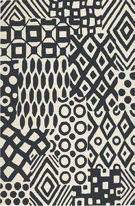Batik Black and White Rug Thumbnail Image