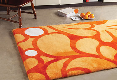 Bowron Orange Sheepskin Oddly Shaped Rug Product Image