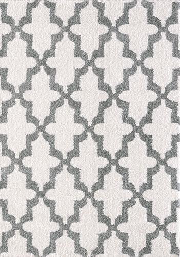 Modern Loom Silky Shag 5906 White/Silver Transitional Rug Product Image