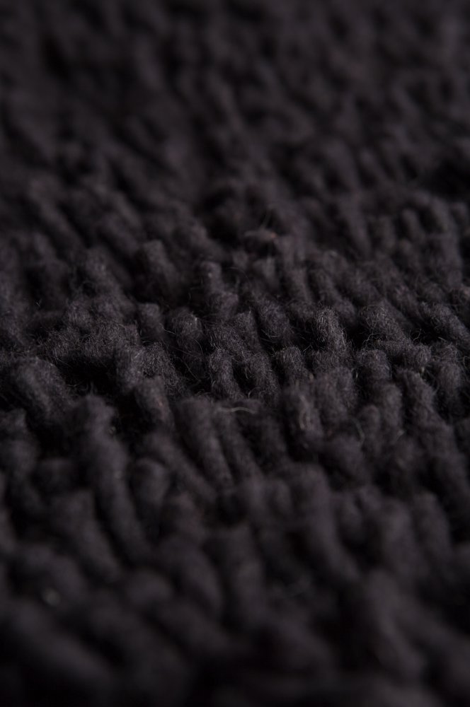 Coral Shag Dark Charcoal Rug | Wool Yarn Black Shag Rug