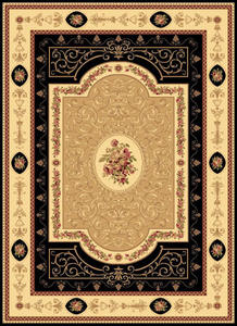 Name:New Vision F. Aubusson Black Rug, Item id:2910_1365-BLK (Medium Image)