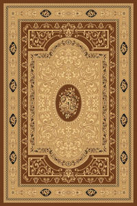 Name:New Vision F. Aubusson Brown Rug, Item id:2910_1365-BRN (Medium Image)