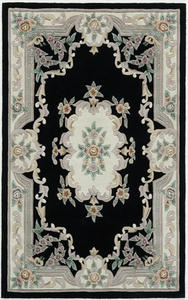 Name:New Aubusson Black Rug, Item id:2910_510-320 (Medium Image)