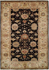 Peshawar P-5 Black/Ivory Hand Knotted Rug Thumbnail Image