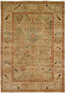 Peshawar P-6 Green Hand Knotted Rug Thumbnail Image