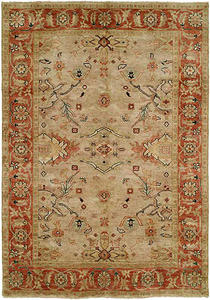 Peshawar P-15 Beige/Rust Hand Knotted Rug Thumbnail Image