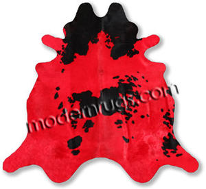Name:Red Contrast Cowhide Rug, Item id:38_contrast_red (Medium Image)