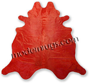 Name:Solid Red Cowhide Rug, Item id:38_red (Medium Image)