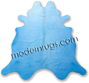 Name:Solid Sea Blue Cowhide Rug, Item id:38_seablue (Medium Image)