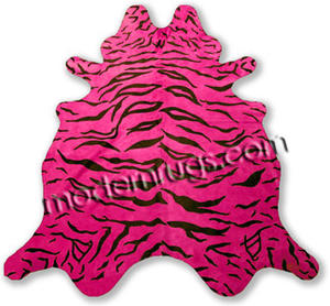 Name:Fuchsia Tiger Cowhide Rug, Item id:38_tiger_Fuchsia (Medium Image)