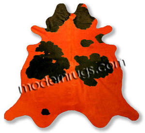Name:Tomato Contrast Cowhide Rug, Item id:38_tomato_contrast (Medium Image)