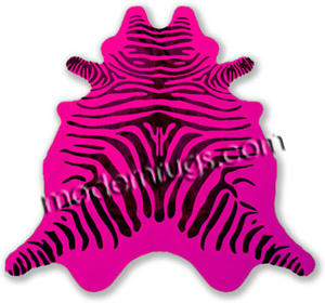 Name:Fuchsia Zebra Cowhide Rug, Item id:38_zebra_Fuchsia (Medium Image)