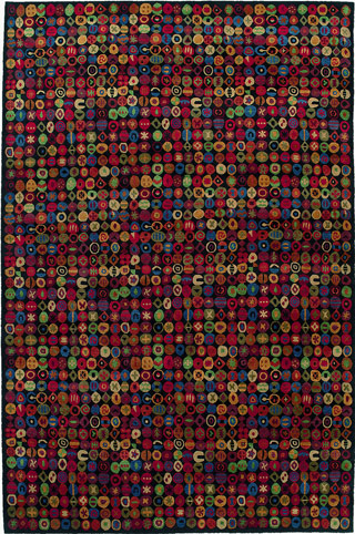 Name:Bottle Caps Black Tibetan Hand Knotted Rug, Item id:44_bottlecaps_peggplant (Medium Image)