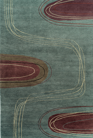 Name:Meander - Teal Tibetan Hand Knotted Rug, Item id:44_meander_teal (Medium Image)