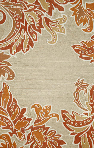 Name:Ravella Ornamental Leaf Terracotta Rug, Item id:5710_RAVELLA_ORNAMENTAL_LEAF_BORDER_TERR (Medium Image)