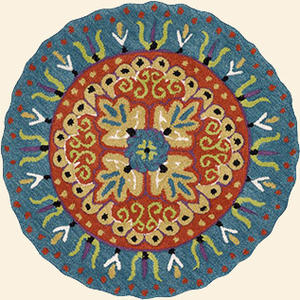 Name:Azalea AZ-15 Coral-Teal Rug, Item id:7510_AZ-15_Coral-Teal (Medium Image)