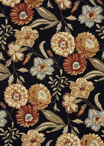Name:Francesca FC-17 Black-Floral Rug, Item id:7510_FC-17_BLACK-FLORAL (Medium Image)