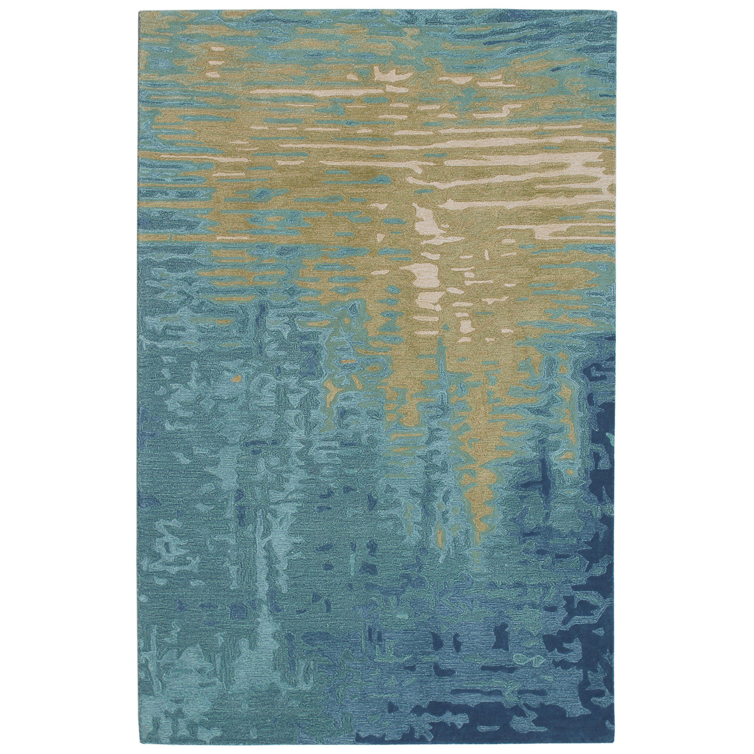 Liora Manne Corsica Plush Wool  Rectangular Indoor Rug-Abstract, Reflection Ocean  Product Image