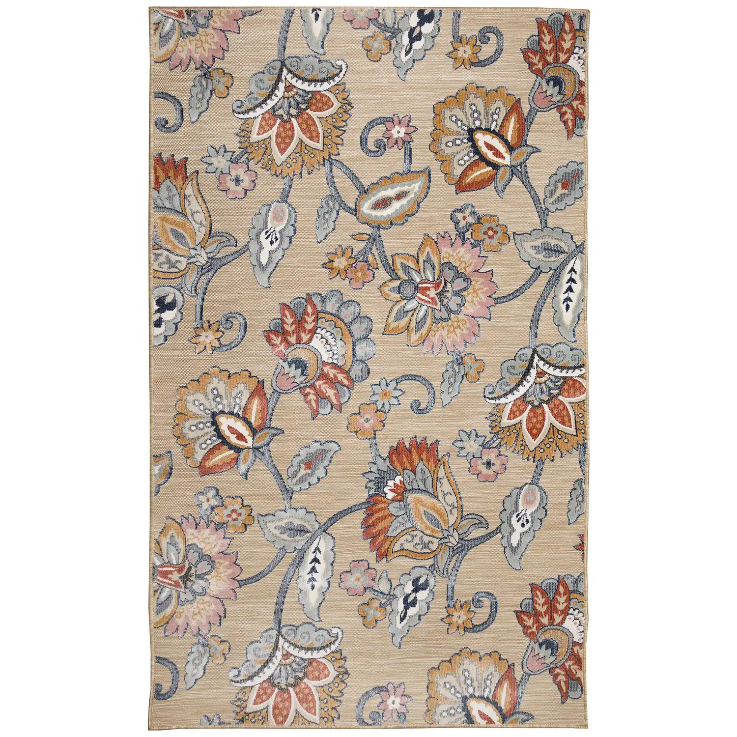 Liora Manne Canyon Low Profile Easy Care Rectangular Weather Resistant Rug-Floral, Ornamental Flower Product Image