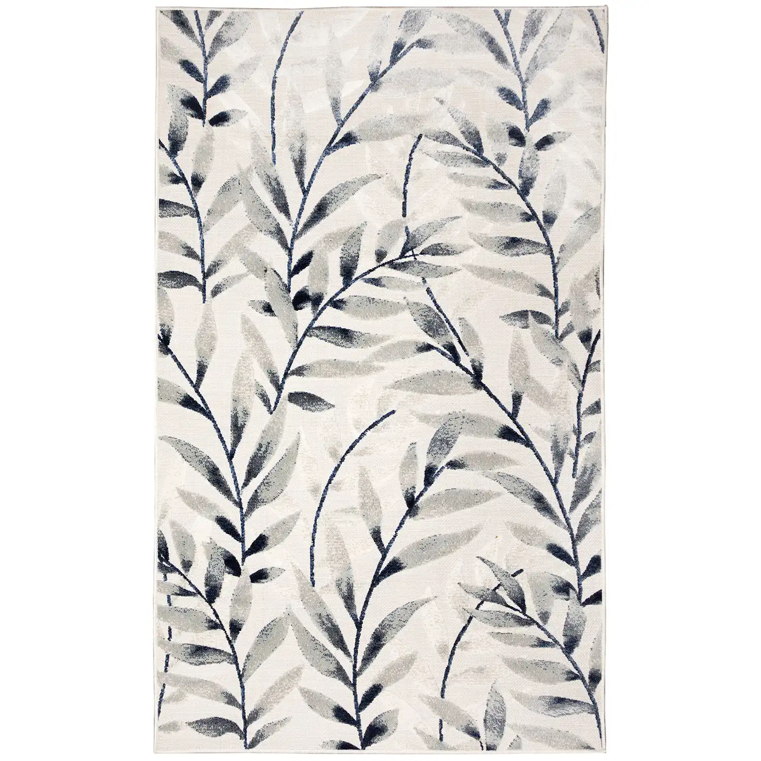 Liora Manne Canyon Low Profile Easy Care Rectangular Weather Resistant Rug-Botanical, Vines Ivory  Product Image