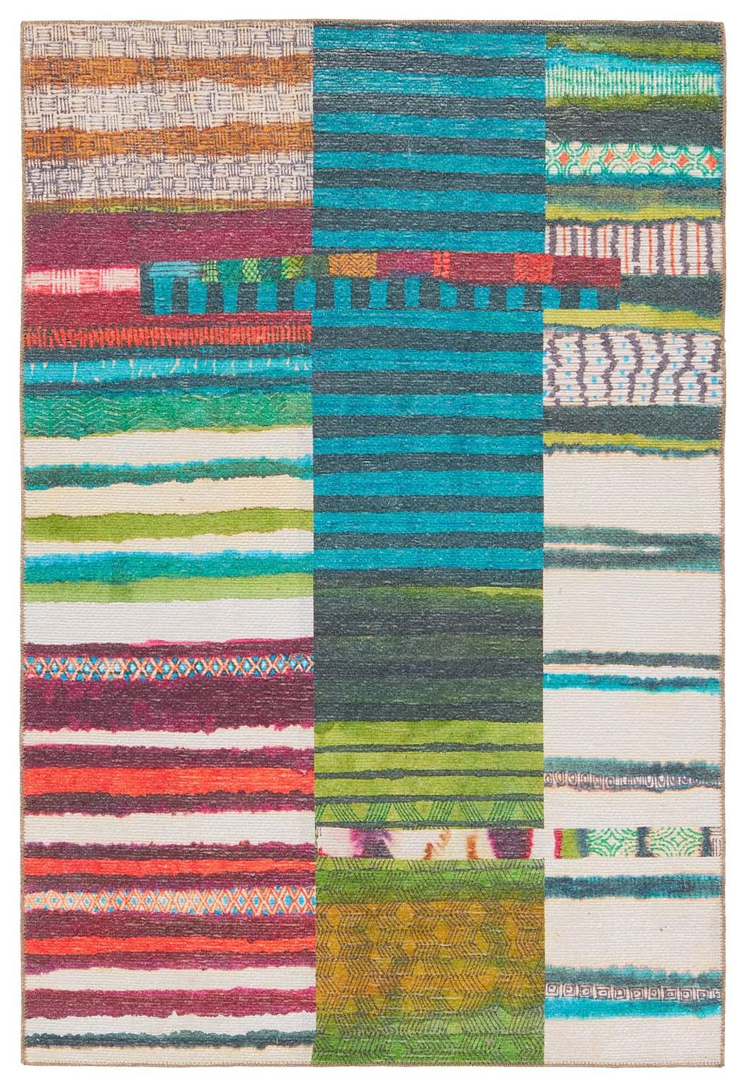 Vibe by Jaipur Living Bellium Indoor/Outdoor Striped Multicolor/ Blue Runner Rug  Product Image