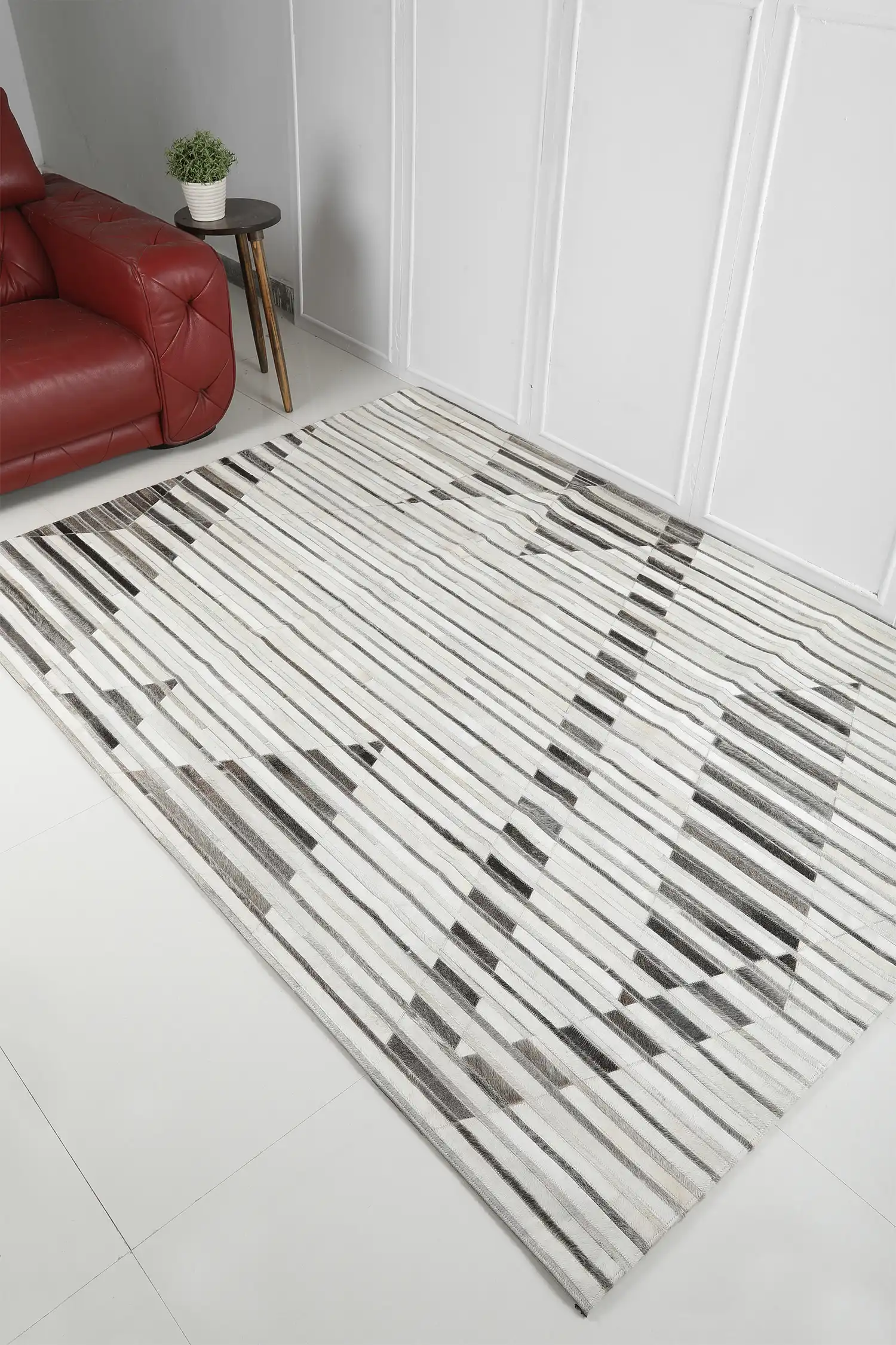 MODERN LOOM JR-0019 Leather Patchwork Rugs Product Image