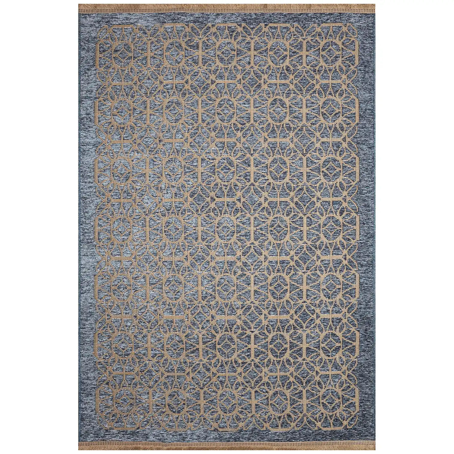 Liora Manne Mercer Low Profile  Non-Skid Indoor  Woven Rug- Tracery Blue  Product Image
