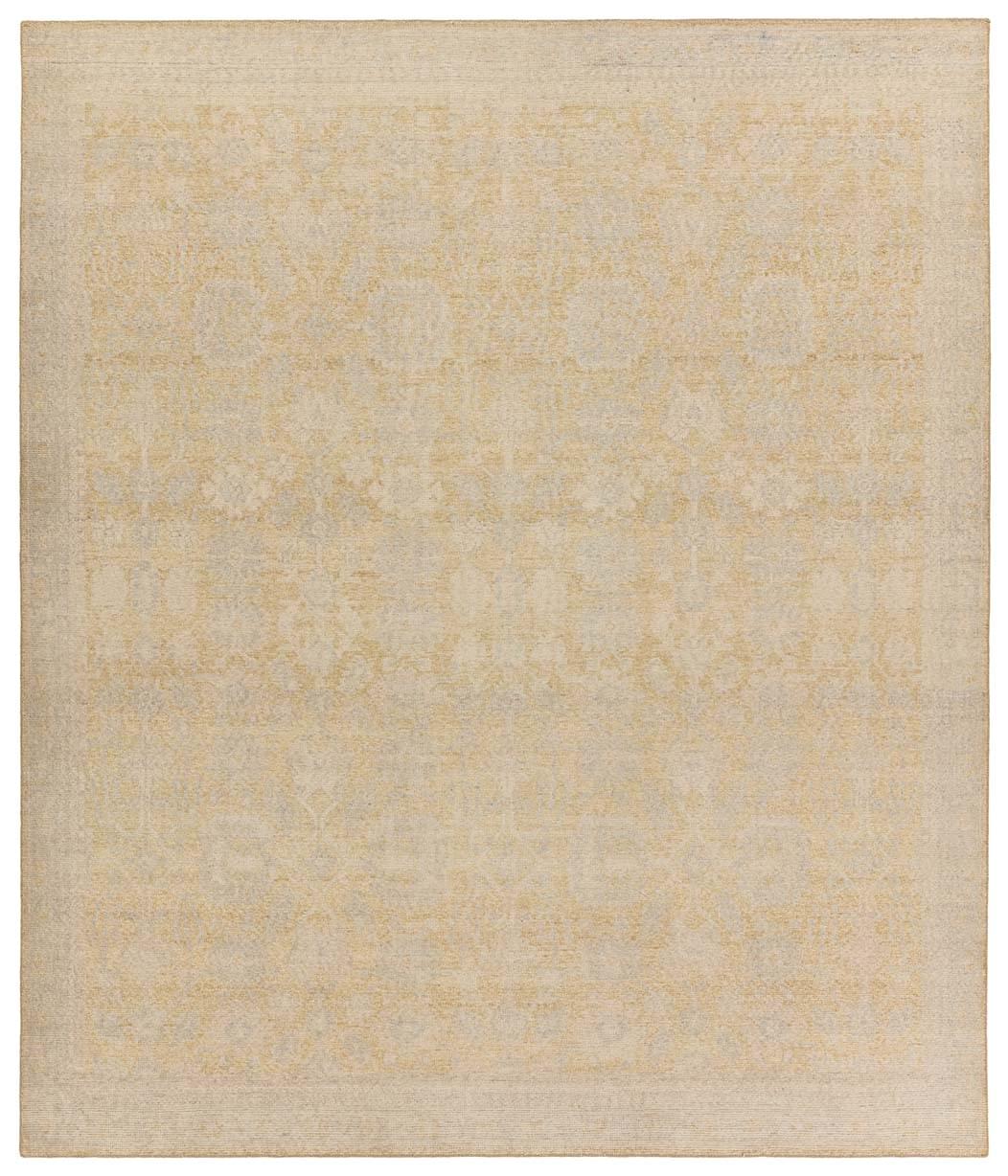 Jaipur Living Antony Hand-Knotted Floral Yellow/ Light Gray Area Rug  Product Image