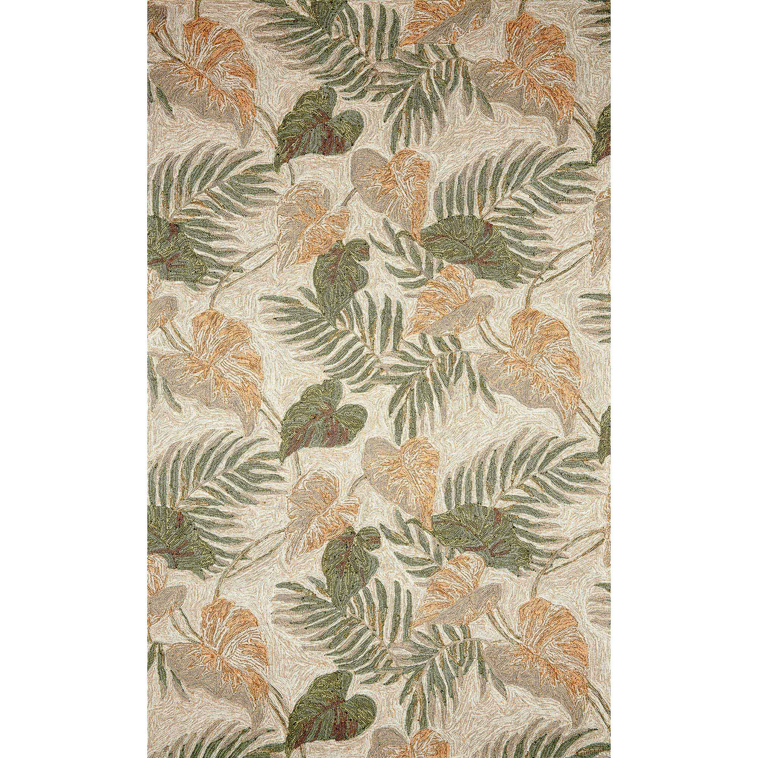 Liora Manne Ravella Indoor/Outdoor Durable Hand-Tufted  UV Stabilized Rug- Tropical Leaf Neutral  Product Image