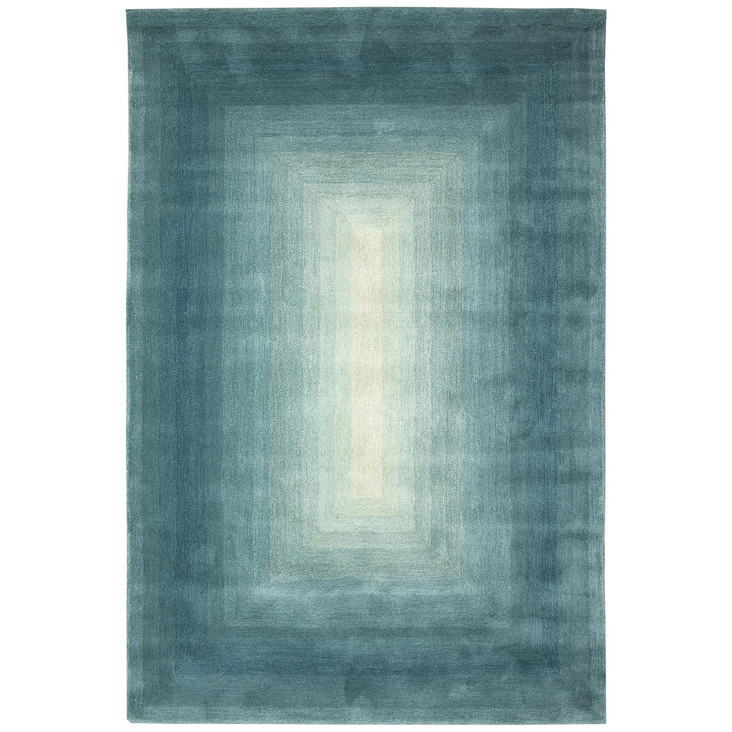 Liora Manne Tivoli Plush Wool  Rectangular Indoor Rug-Abstract, Dream Border Aqua  Product Image