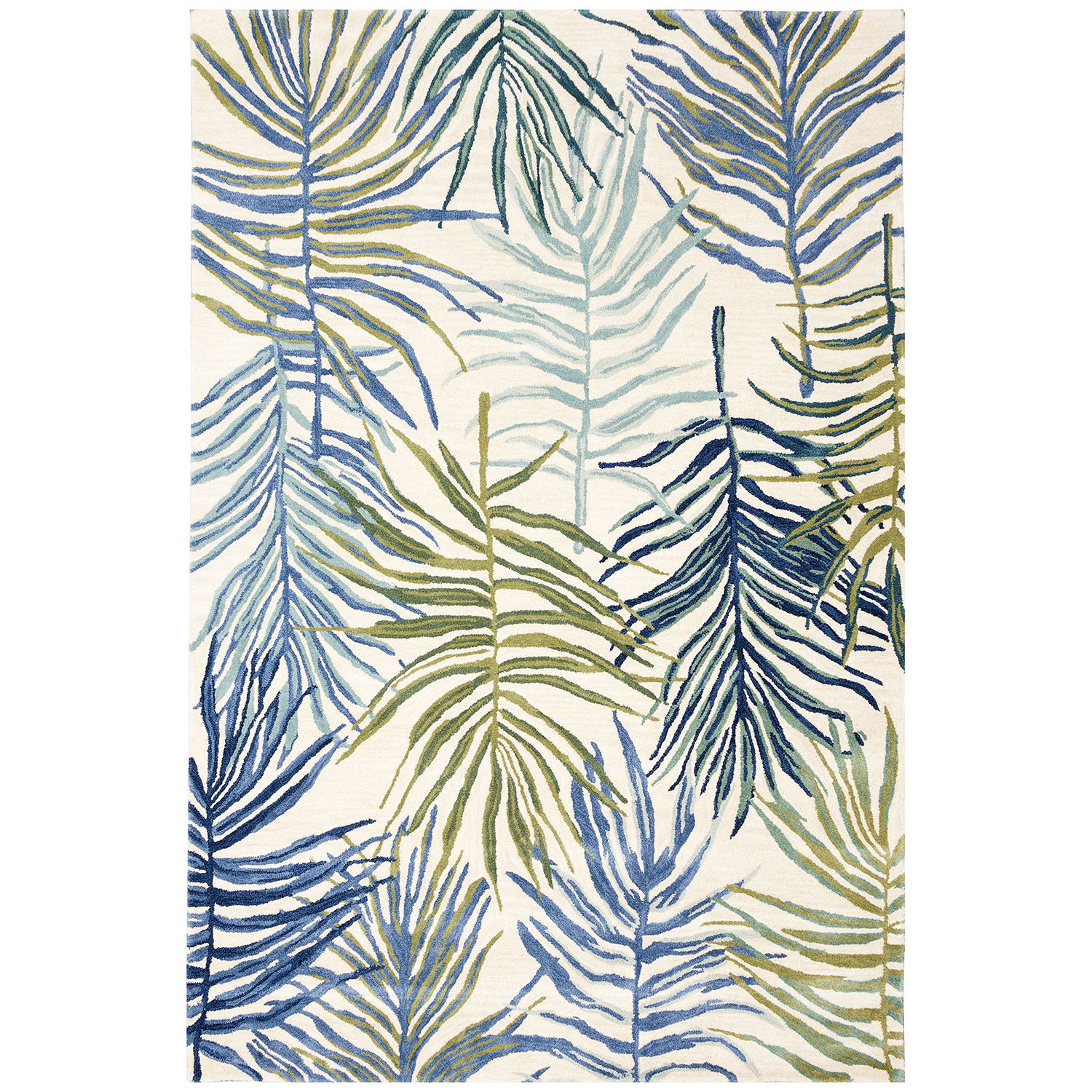 Liora Manne Tivoli Plush Wool  Rectangular Indoor Rug-Botanical, La Palma Cream  Product Image