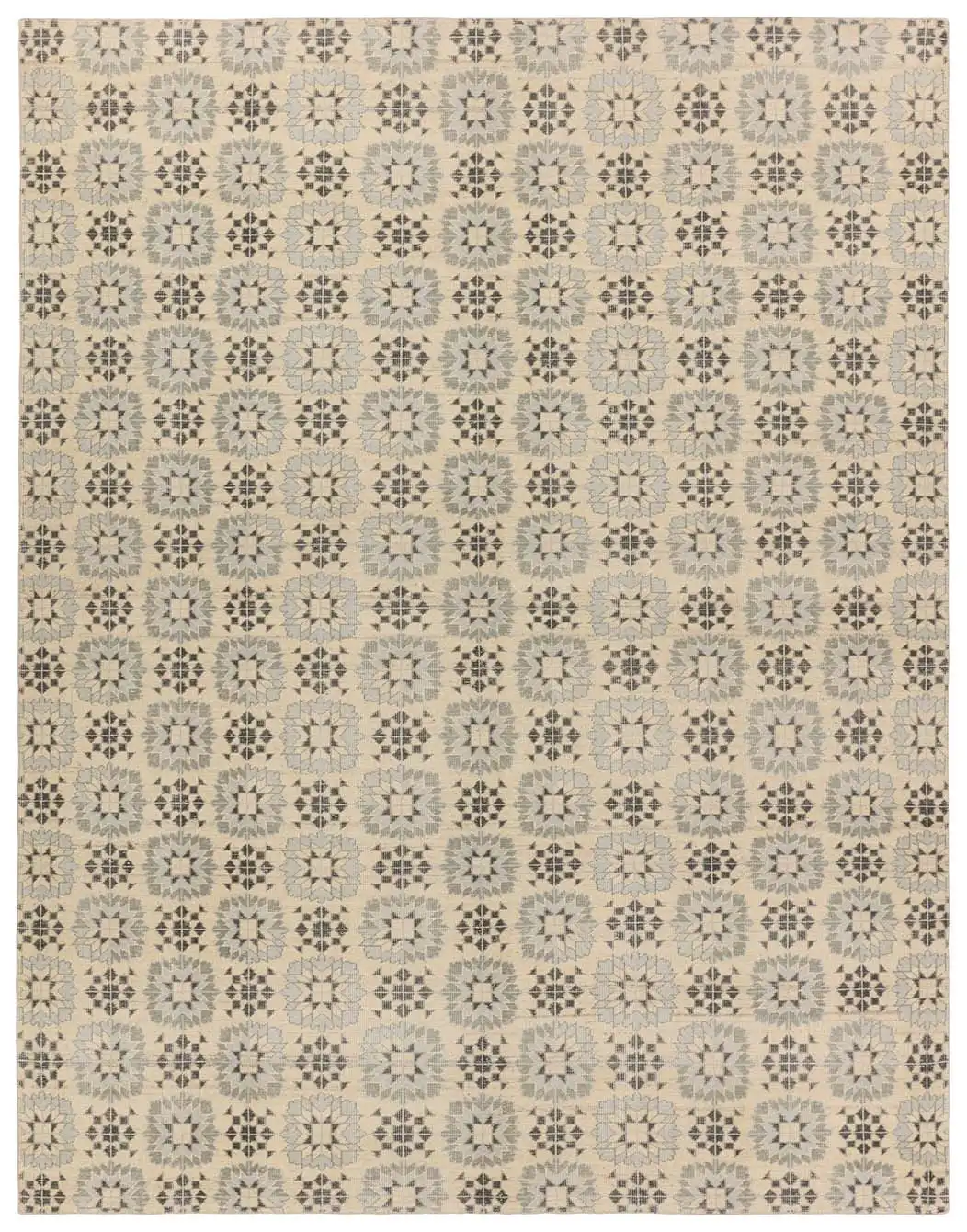 Verde Home by Jaipur Living Crystal Hand-Knotted Medallion Gray/ Cream Area Rug  Product Image