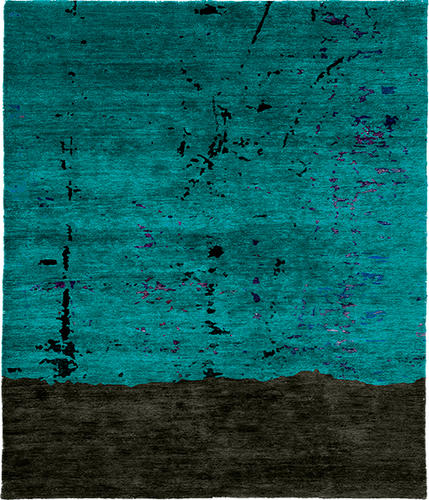 Blue Noise Silk Wool Hand Knotted Tibetan Rug Product Image