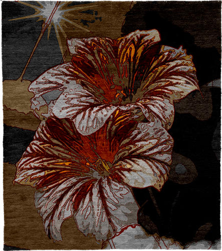 Flower Silk Wool Hand Knotted Tibetan Rug Product Image