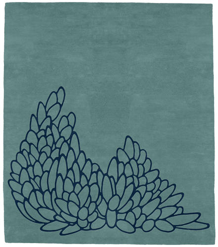Name:Leaves Cobalt Rug, Item id:glr_leaf-07 (Medium Image)