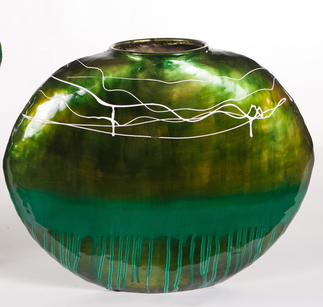 Oval Metal Vase from the Art Glass collection at Modern Area Rugs