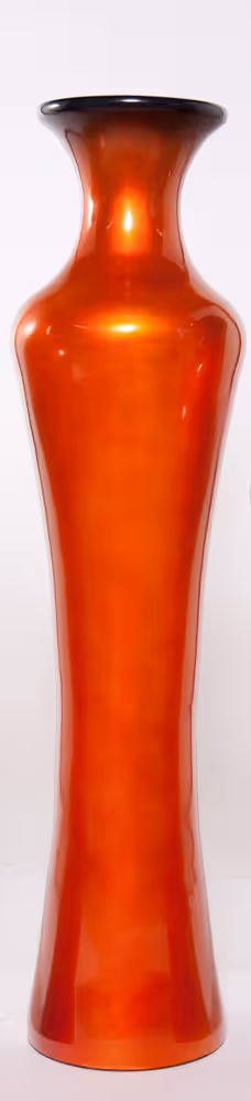 Large Elegant Floor Vase In Metallic Orange From The Art Glass