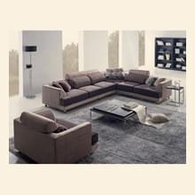 Modern Beige Fabric Sectional Sofa + Chair