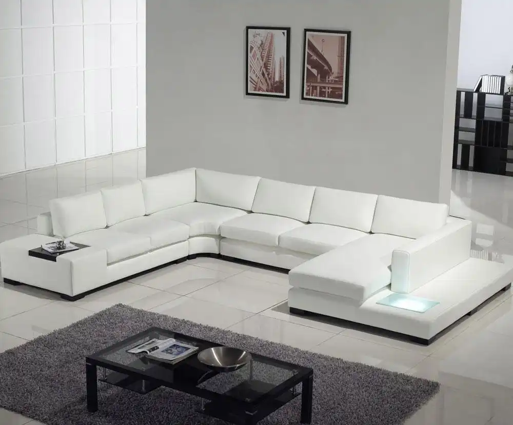 mid century modern white leather sofa