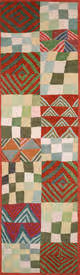 Olive Checkerboard Runner Rug