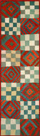 Teal Checkerboard Runner Rug