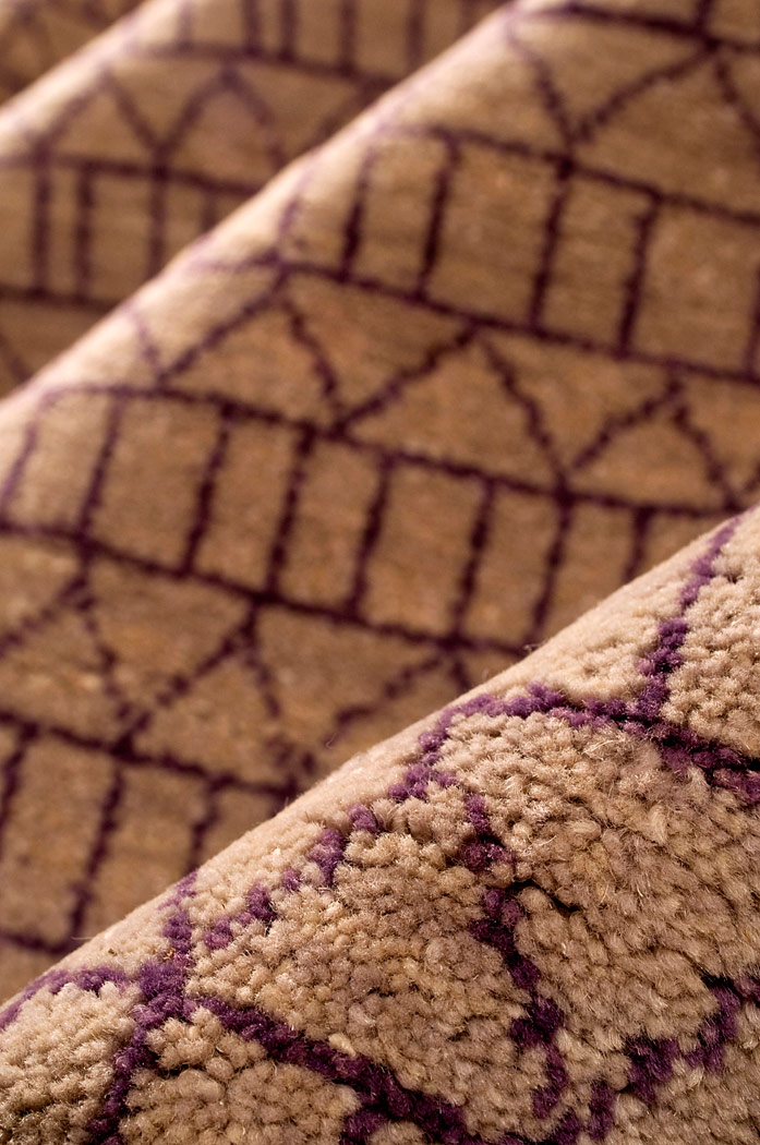 Gap Carved Patter Woold and Viscose Rug from the Warli Paolo Zani