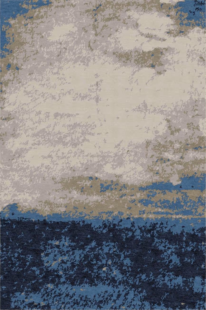 ModernRugs Clouds Blue Wool Clearance Rug