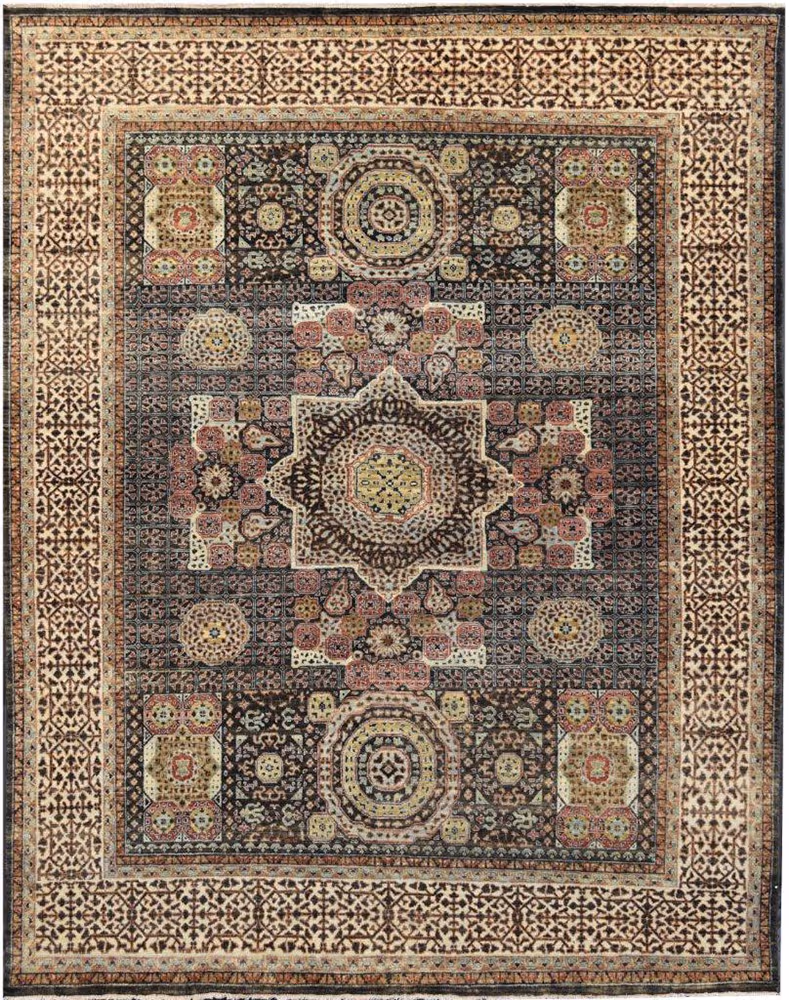 MPS Rugs Black Traditional Wool Rug