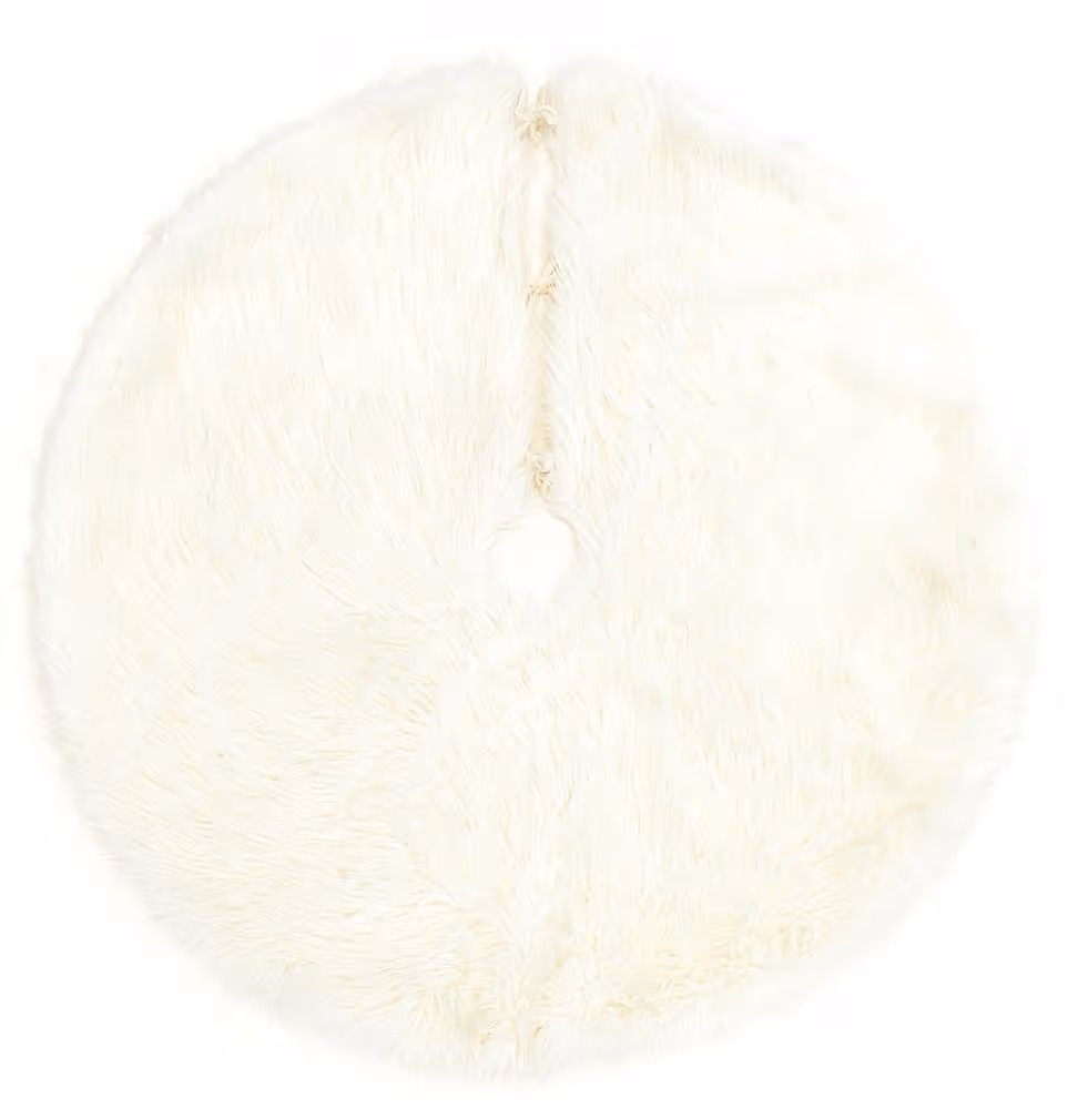 Momeni Furry Tree Skirt FTS-1 White Rug Product Image