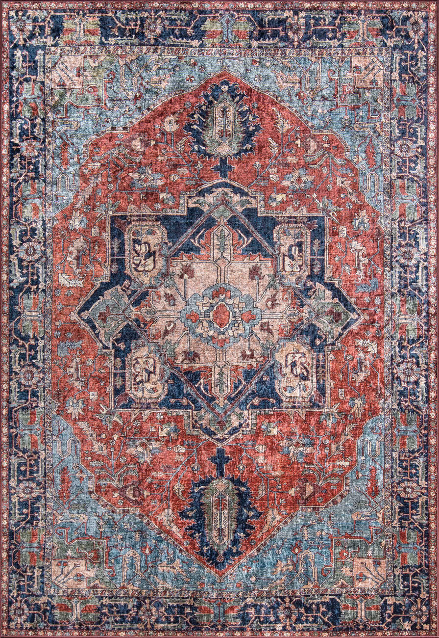 Momeni Karachi KAR-3 Multi-Colored Power Loomed Synthetic Rug