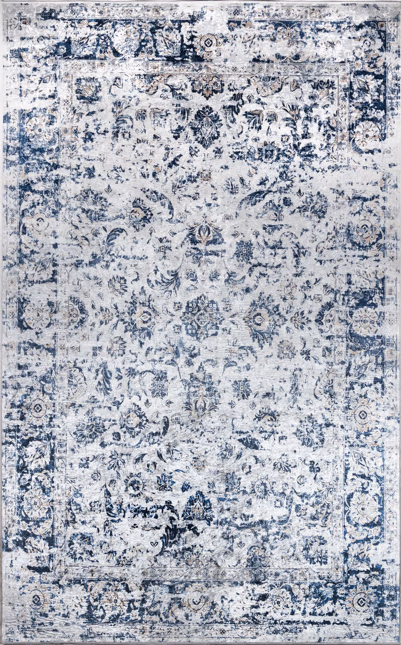 Momeni Karachi KAR-6 Blue Power Loomed Synthetic Rug