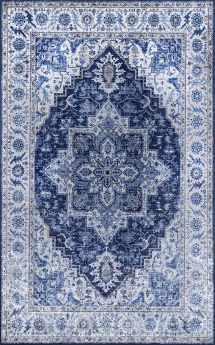 Momeni Karachi KAR-8 Blue Power Loomed Synthetic Rug Product Image