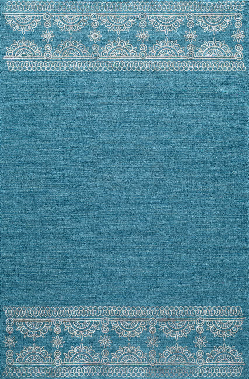 Momeni Lace Embroided LAC-2 Teal Abstract Rug