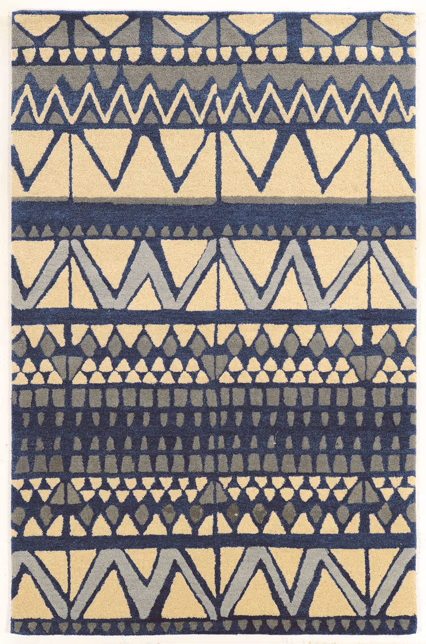 Linon Blue Patterned Rug 8